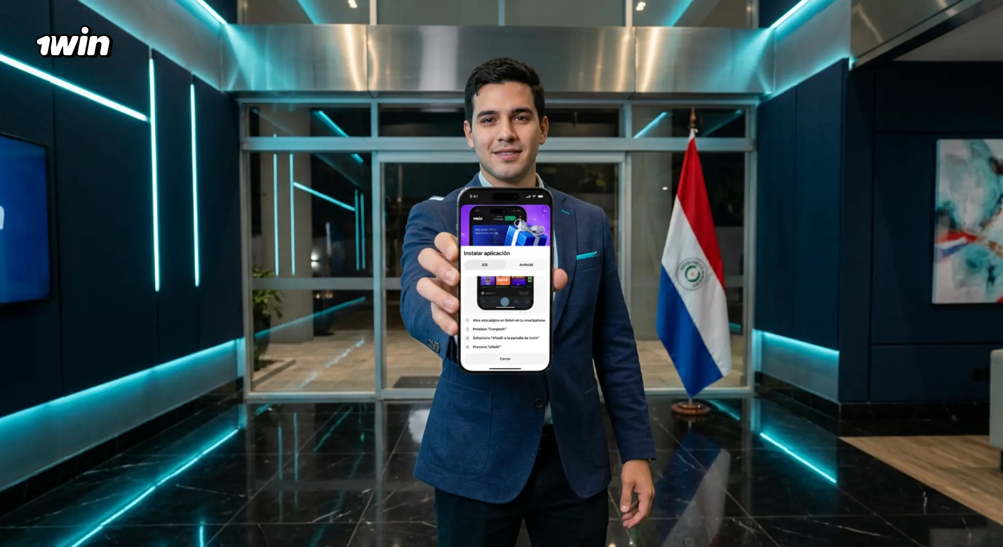 1win agregado como acceso directo en la pantalla de inicio de un iPhone